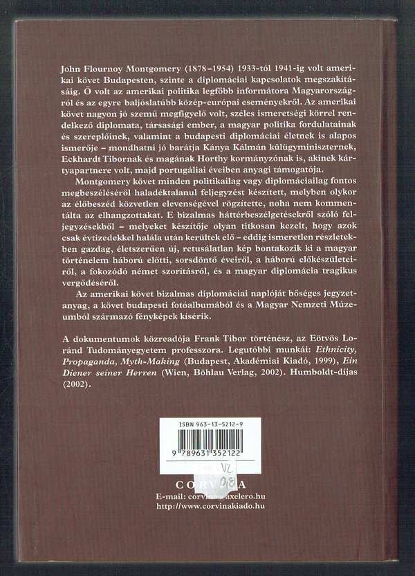 Roosevelt követe Budapesten Frank Tibor